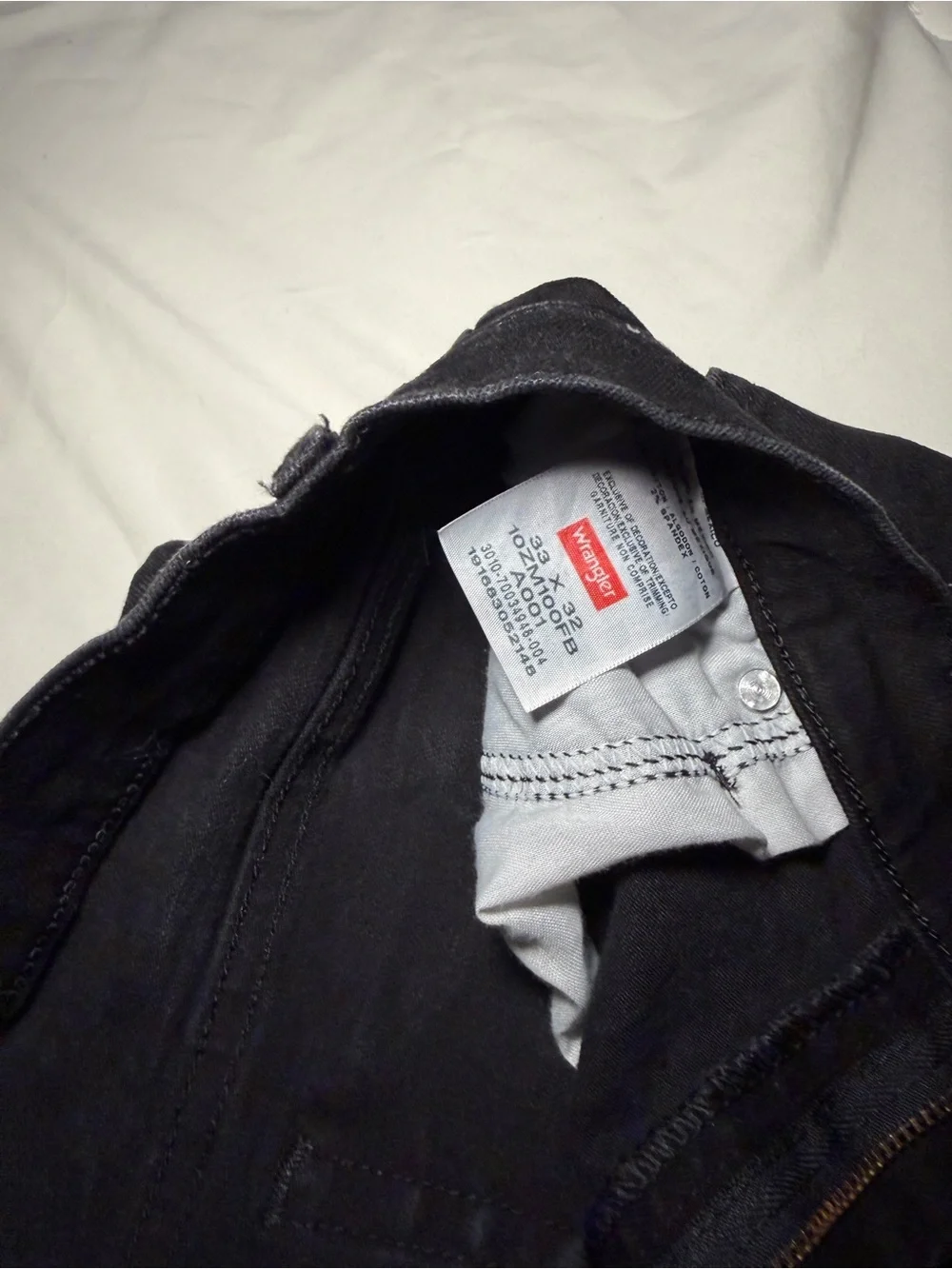 Wrangler Black Denim Jeans with Inner Label Detail
